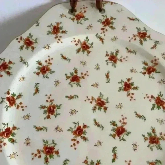 1920s Moriyama Mori Machi serving tray with wicker handle - Picture 2 of 8